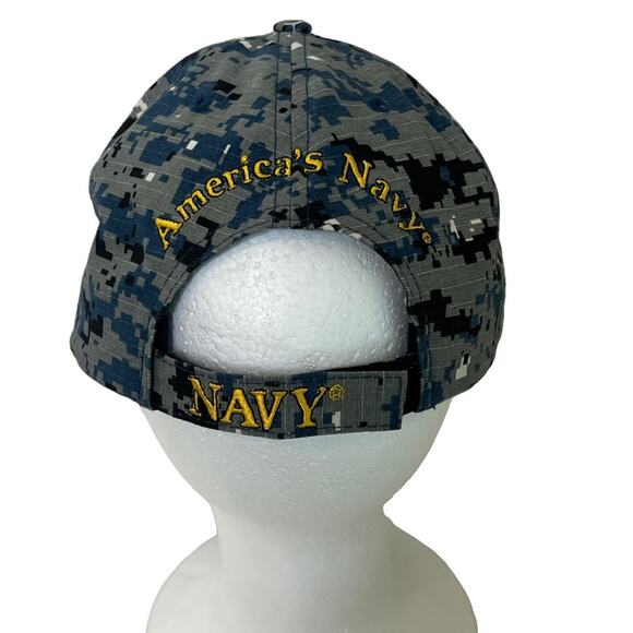 U.S. Navy Digital Camo Hat Adjustable America's Navy Ripstop Cotton Cap - Picture 4 of 7